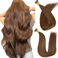 I Tip Human Hair Extensions with Silicone Beads – Seamless & Damage-Free