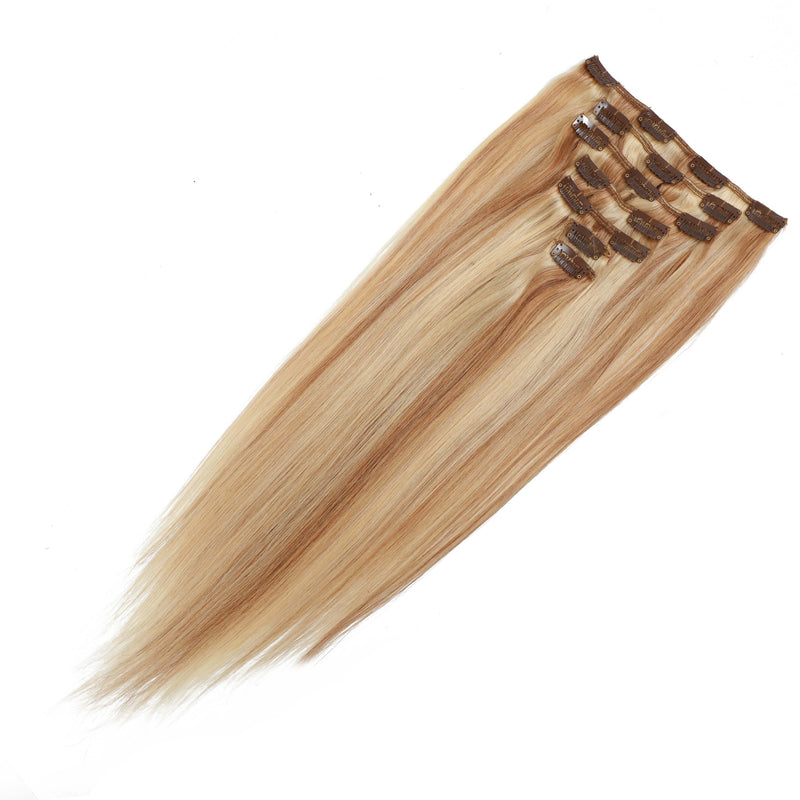 7Pcs Full Head Clip In Human Hair Extensions – Soft, Shiny & Natural Finish