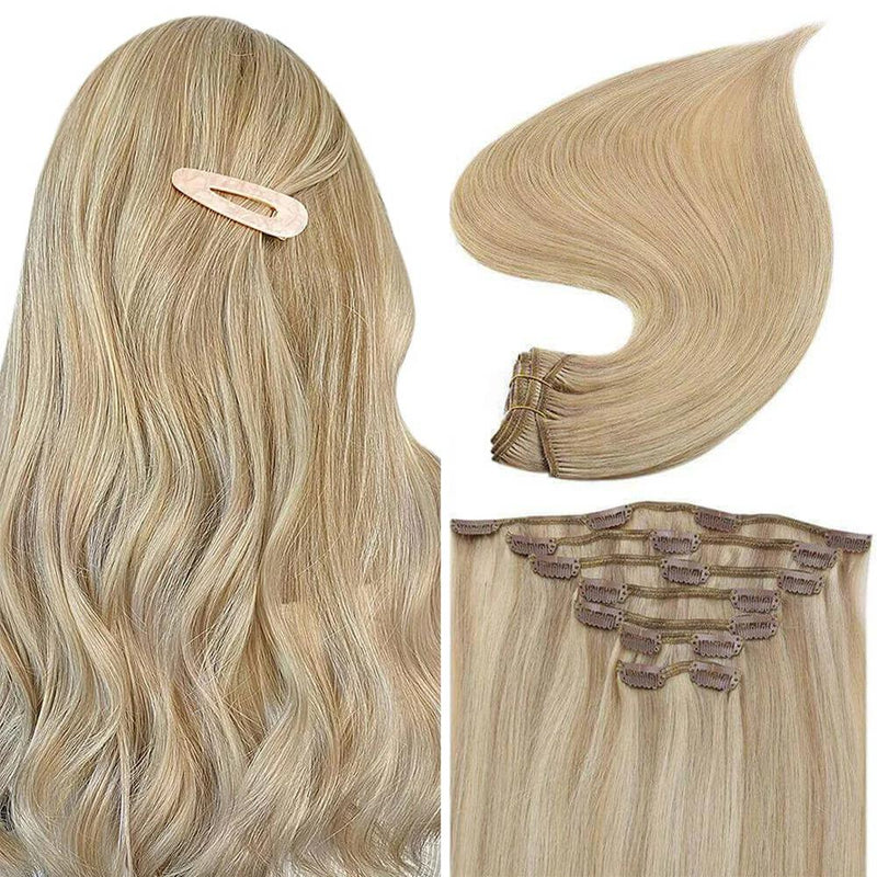 7-Piece Clip-In Remy Hair Extensions, 100% Human Hair