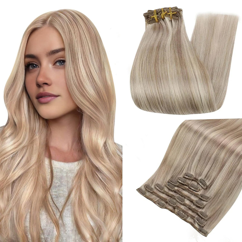 100% Remy Human Hair 7-Piece Clip-In Extensions for Natural Look