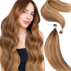 I Tip Hair Extensions Human Hair - Customizable Color and Length Options