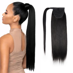 Human Hair Ponytail Weaves - Customizable for All Hair Types and Skin Tones, Long-Lasting and Smooth