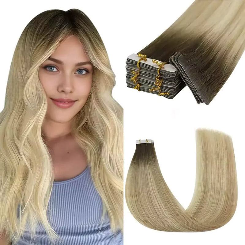 100% Remy Human Hair Tape In Extensions,tape extensions placement,wigs tape hair_wefts