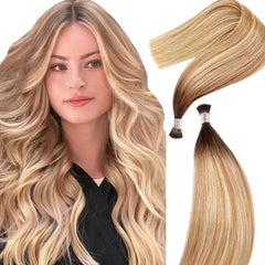 I Tip Hair Extensions Human Hair - Customizable Color and Length Options