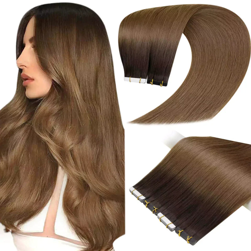 Premium Tape-In Hair Natural  Blended Look,hand tied hair extensions near me,tape extensions placement_wefts