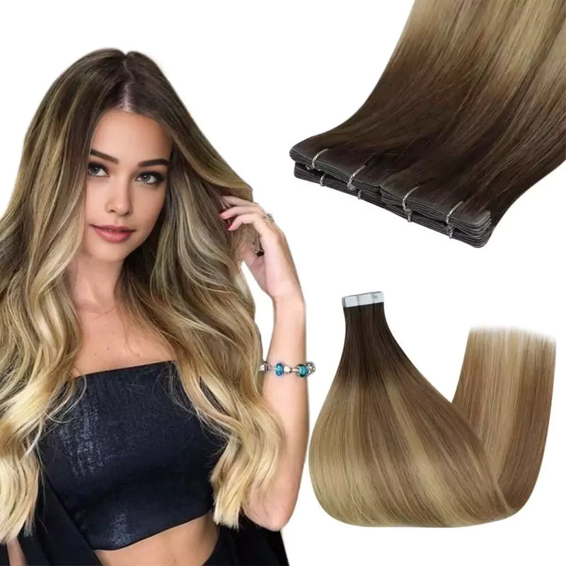 Easy-to-Apply Tape-In Hair Extensions for a Full,Voluminous Look,wigs tape hair,tape in hair extension placement_wefts