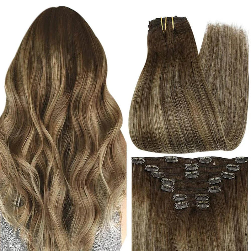 7-Piece Clip-In Remy Hair Extensions, 100% Human Hair