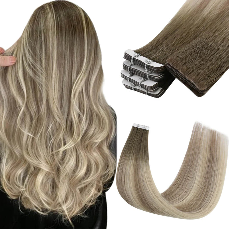 Invisible Tape-In Hair Extensions for a Seamless Look,tape in hair extension placement_wefts