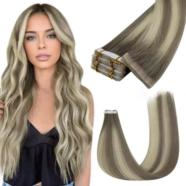 High-Quality Tape-In Hair for a Seamless Style,hand tied hair extensions near me,tape extensions placement_wefts