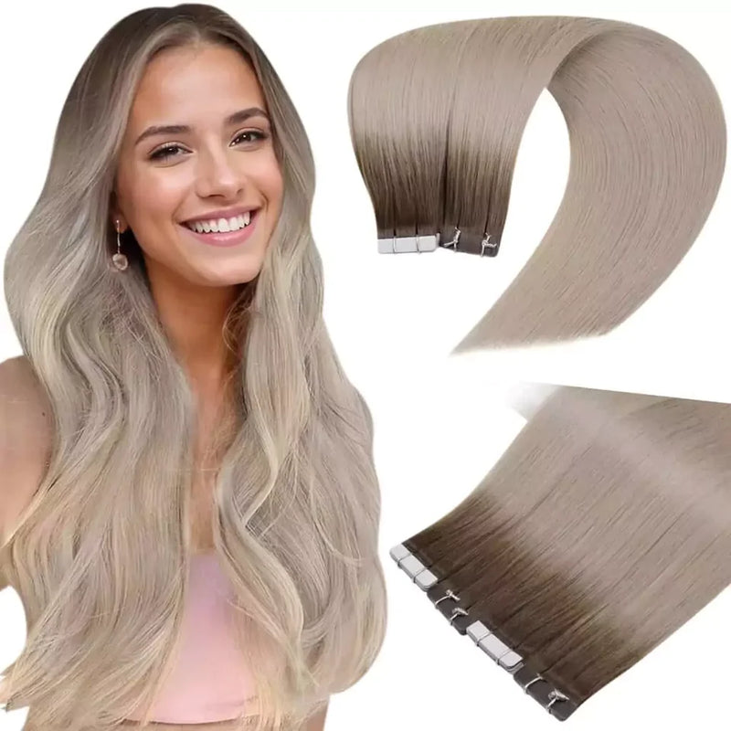 Real Human Hair Tape-In Extensions-Salon Quality,wigs tape hair,hand tied extensions near me_wefts