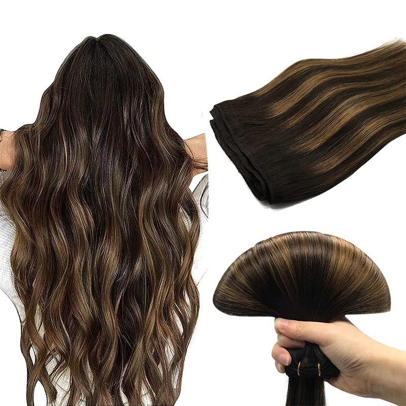 Light Dark Brown (2A) Weft Hair Extensions 5A