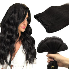 4A Jet Black (1) Weft Hair Extensions