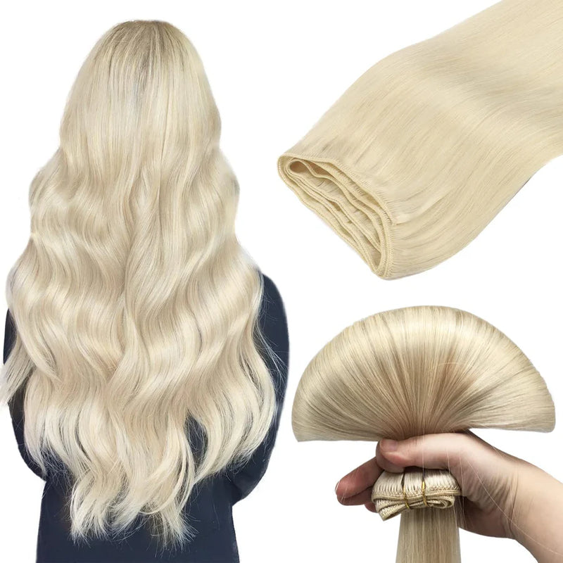 Natural Black to Light Blonde (1B/19/1B) Weft Hair Extensions 6A