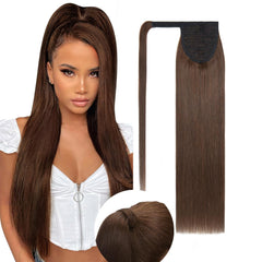 Extra-Long Silky Straight Ponytail Extension | Virgin Hair Clip-In for Daily Glam