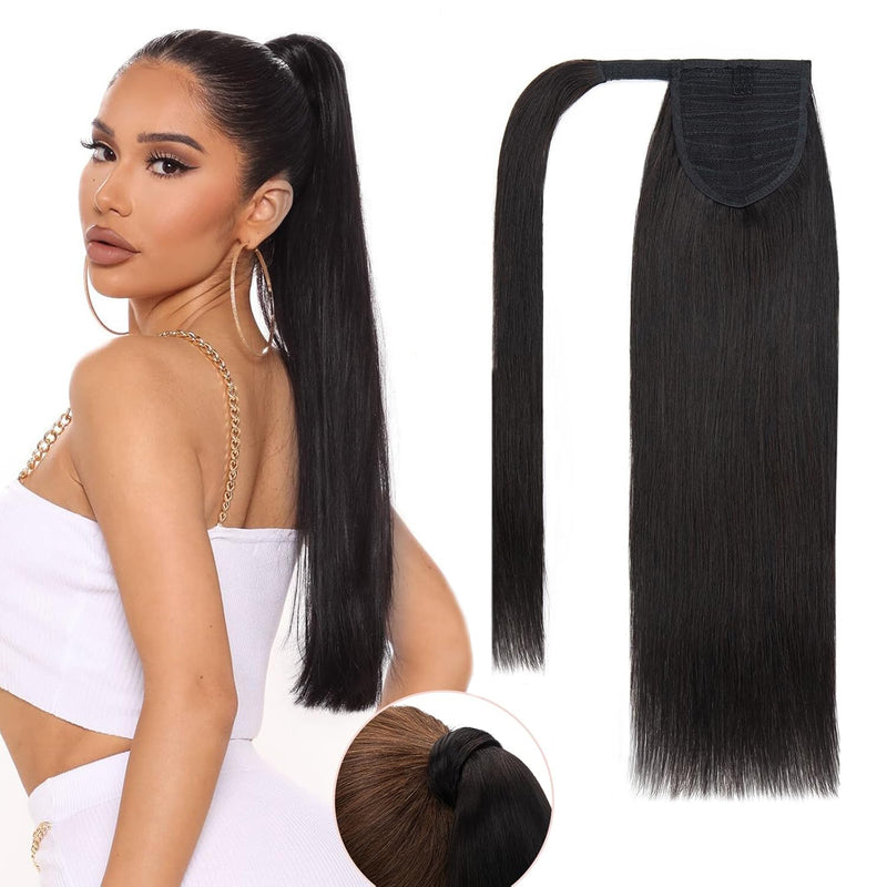 Customizable Raw Human Hair Ponytail | Clip-In Wrap Extension for Afro & Curly Styles