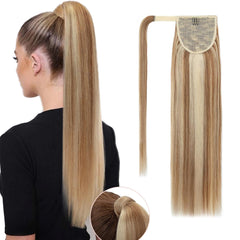 Premium Wrap-Around Ponytail Set – Unprocessed Virgin Hair, 24-Inch Clip-In Length