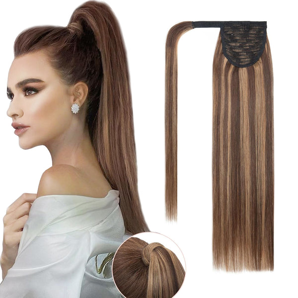 Luxury Virgin Human Hair Clip-In Ponytail | Wrap-Around Extension for Effortless Volume